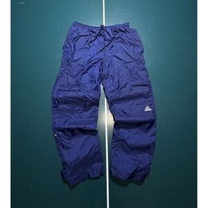 Vintage Y2K Adidas Track Pants Men's Small Baggy Striped Wide Leg‎ Windbreaker
